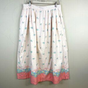 Bryn Connelly Womens Vintage Dainty Floral Midi Skirt Size 16 Pink Twee Cottage